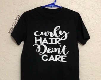 Curly Hair Don’t Care Tee size 4/5 || Born Tutu Rock