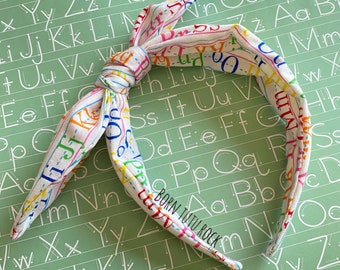 Alphabet Knot Bow Headband || Teacher headband || Back to School headband || Born Tutu Rock