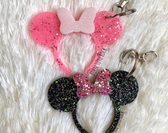 Mouse Ears keychain || Minnie Ears Keychain || Born Tutu Rock