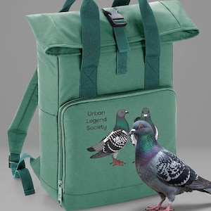Rolltop Backpack - Pigeon Merch - Sage Green