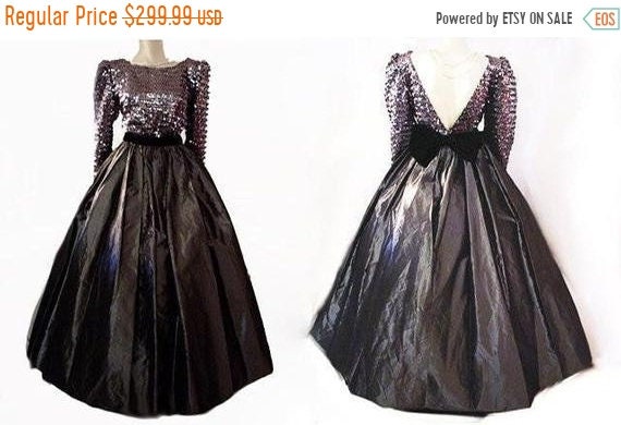 HOLIDAYSALE2020 Vintage Sequin Black Velvet & Taff