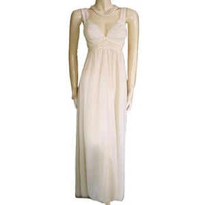 Vintage Scaasi Lace Bra Nightgown in Candleglow