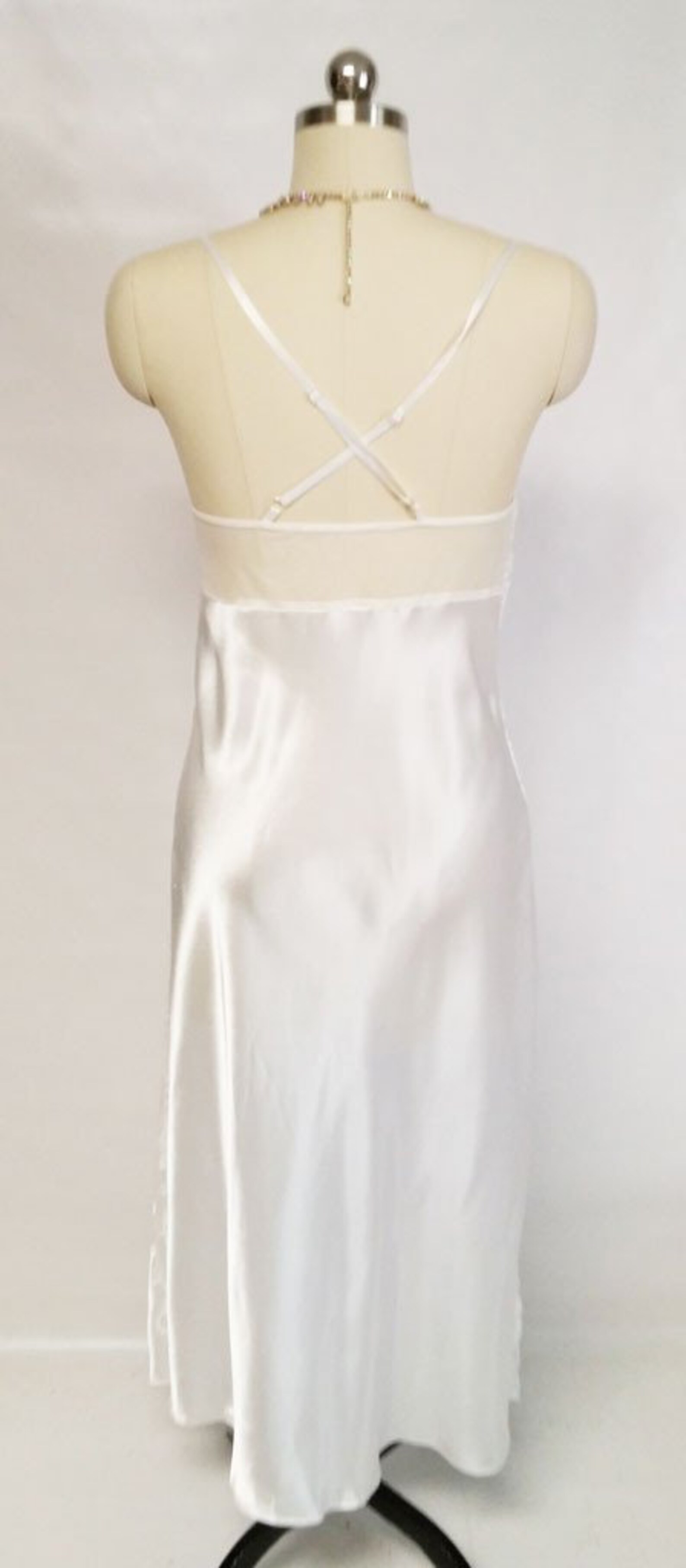 Vintage Victorias Secret Collection Bridal Satin Nightgown Vintage Lace