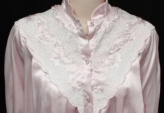 Vintage Sara Beth Poet's Shirt Nightgown Pink nig… - image 4