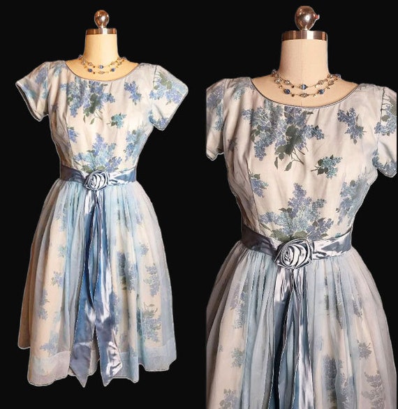 Vintage Early 50s Spring Lilac Nylon and Polished… - image 1