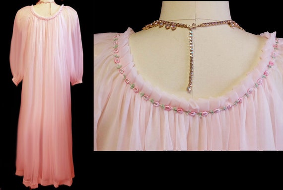 Vintage Jenelle Double Nylon Peignoir Strawberry I
