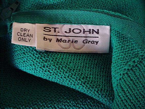 Vintage St John Marie Gray Santana Knit Dress Jadeite St John