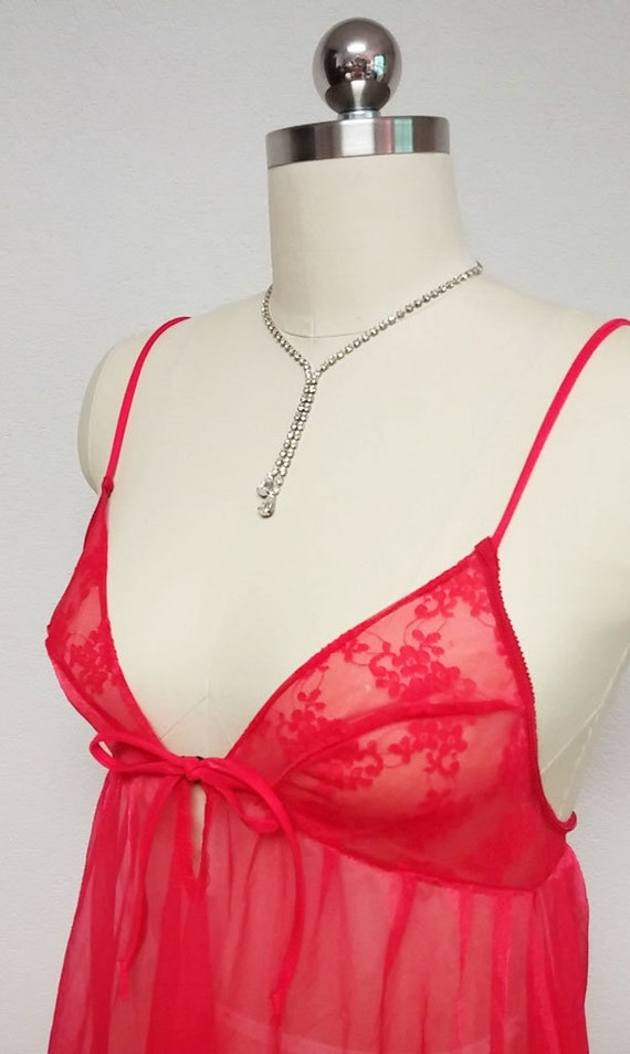 Vintage Sheer Fredericks of Hollywood Sheer Night… - image 6