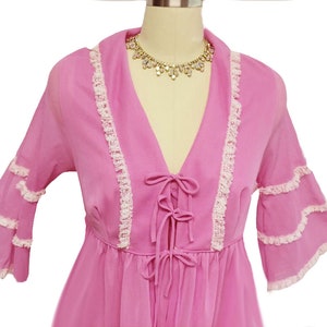 Vintage Lace Peignoir Nightgown Set Summer Orchid image 3