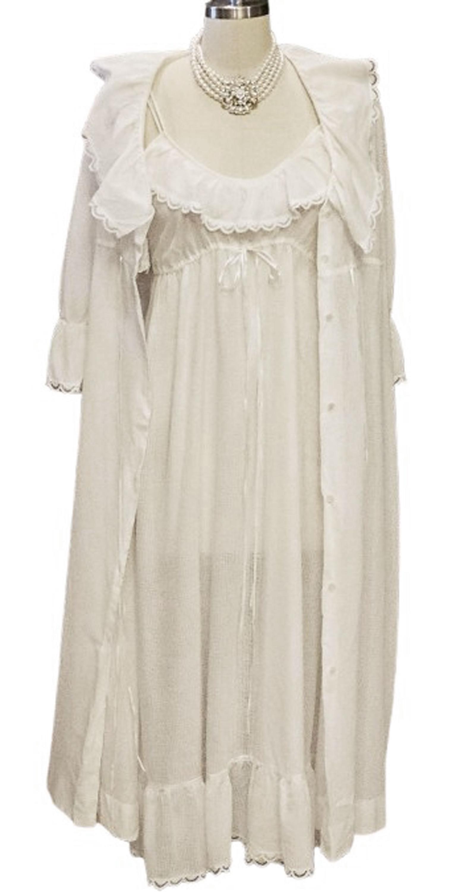 Vintage Givenchy Lace and Ruffles Peignoir and Nightgown Set Lace Floral Appliques Set Vintage Peignoir Vintage French Designer Etsy