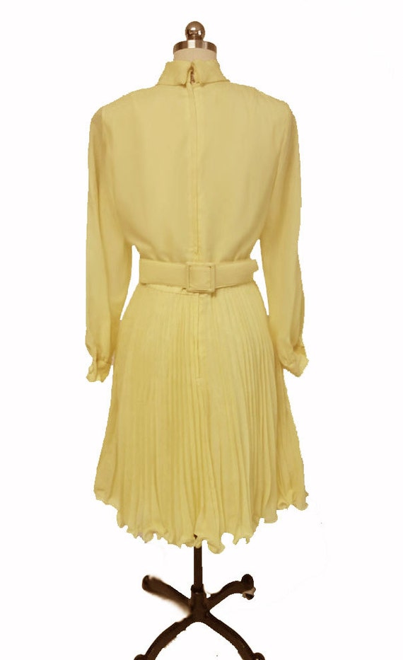 Vintage 50s 60s Pleated Party Cocktail Dress w Bo… - image 4