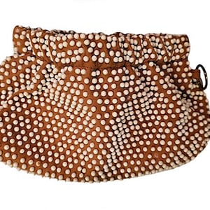 Vintage Mini Creamy White and Rust Snap Clutch Bag vintage Purse vintage clutch purse 50s purse 50s handbag evening bag Gifts for Her