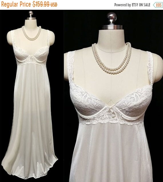 Vintage Olga Nightgown Bra Lace Spandex Bodice nig