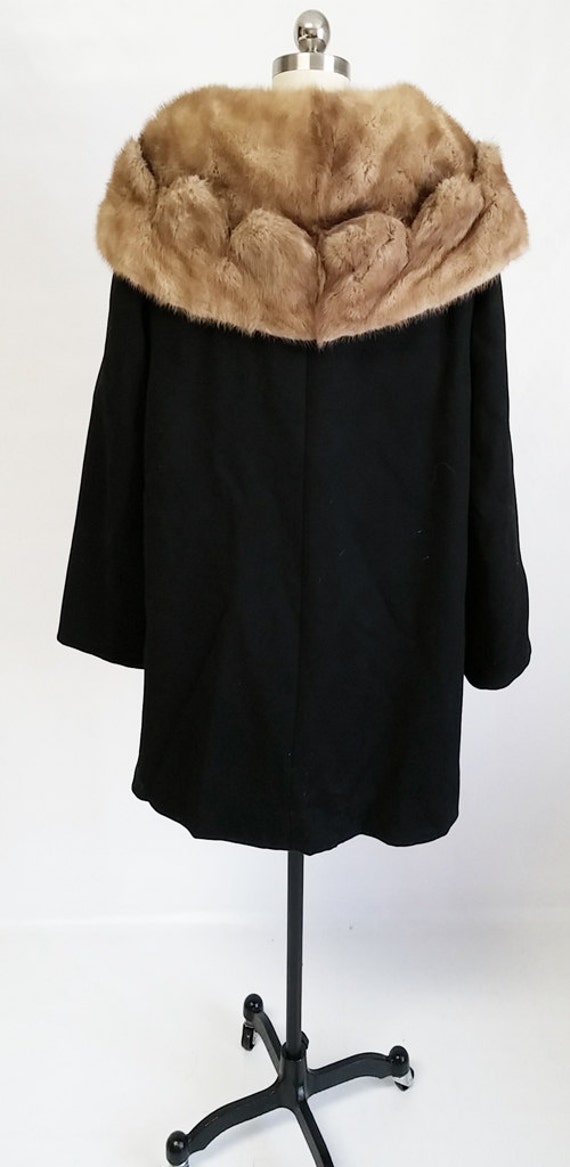 Vintage Coat Jacket Scalloped Mink Double Collar … - image 5