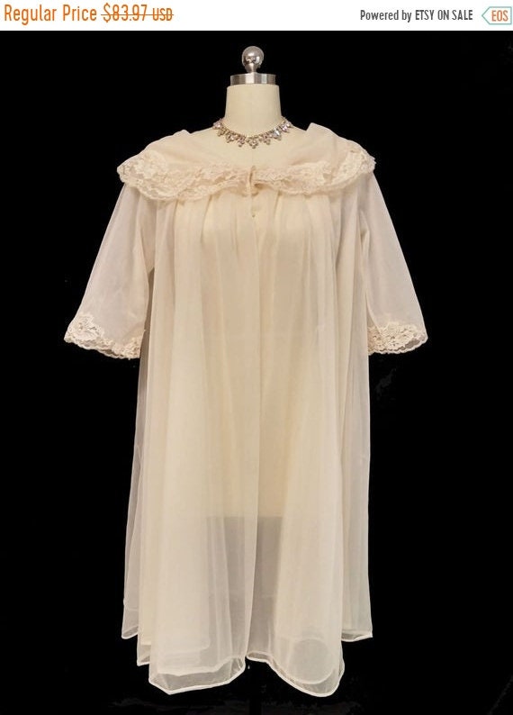 CLEARANCE SALE Vintage Gotham Gold Stripe Peignoir
