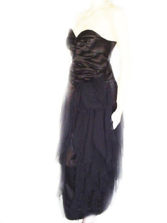 Vintage 50s Evening Gown Metal Zipper Dress Sweet… - image 1