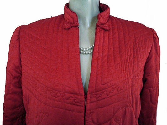 Vintage CHRISTIAN DIOR Quilted Robe Hong Kong Lacquer Red Designer Robe ...