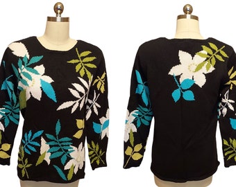 Vintage Belle Isle Floral Pullover Sweater Gift for Her