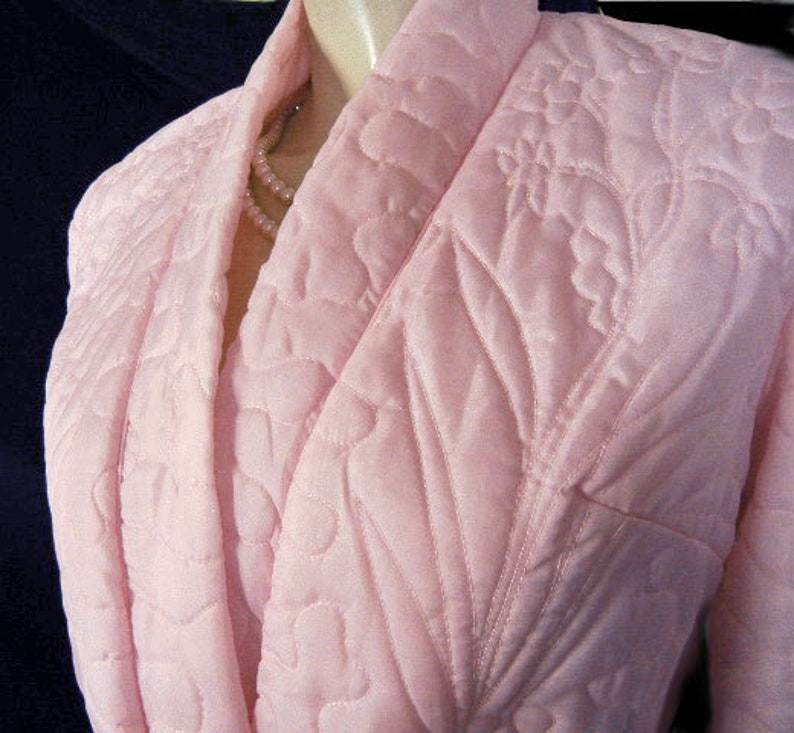 Luxurious Vintage I. Magnin Silky Quilted Robe Made in Hong Kong in