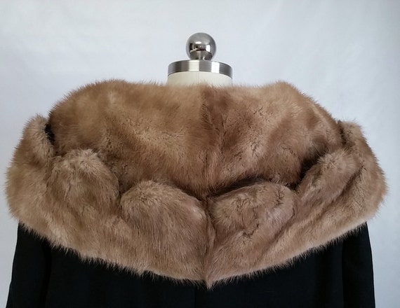 Vintage Coat Jacket Scalloped Mink Double Collar … - image 6