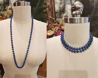 Vintage Lapis Lazuli 14K Gold Fancy Clasp 30 Inch Necklace Just Beautiful  lapis necklace blue necklace vintage necklace
