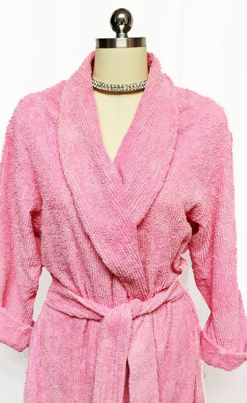 Christmas Sale Sale Vintage 60s 70s Vandemere Chenille Wrap Robe Cotton Candy Pink Designer Robe Pink Robe Chenille Robe Glamorous Robe 60s Women S Clothing Clothing