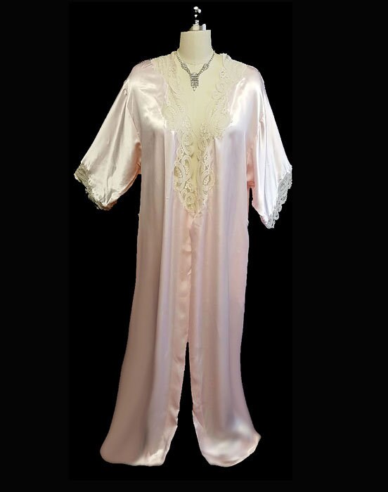 Vintage Eve Stillman Lace & Satiny Dressing Gown Peignoir - Etsy