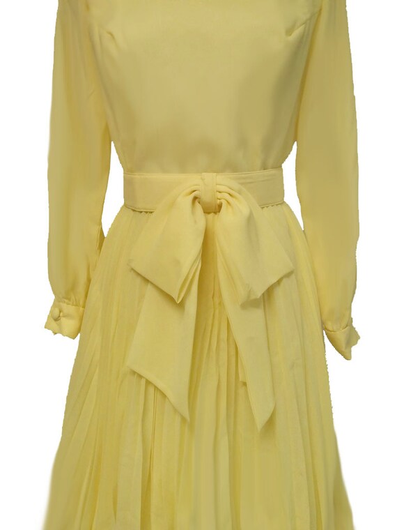 Vintage 50s 60s Pleated Party Cocktail Dress w Bo… - image 3