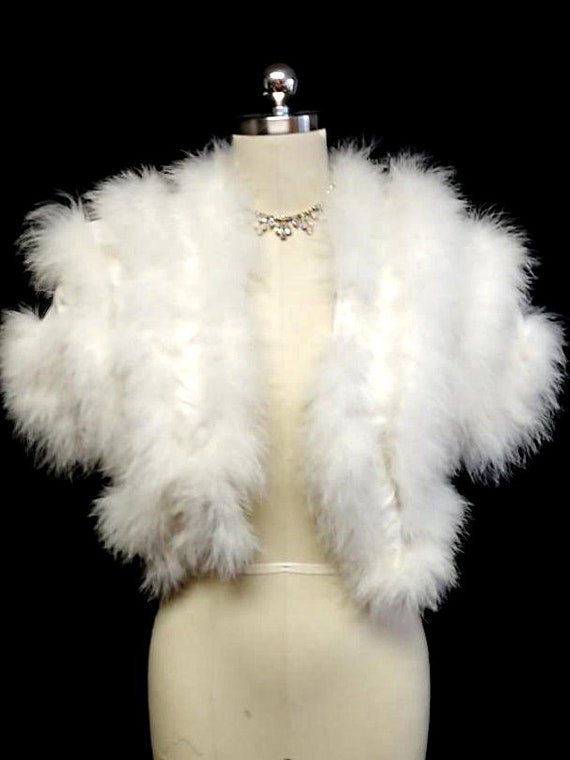 Glamorous Vintage Fluffy White Marabou Feather Eve