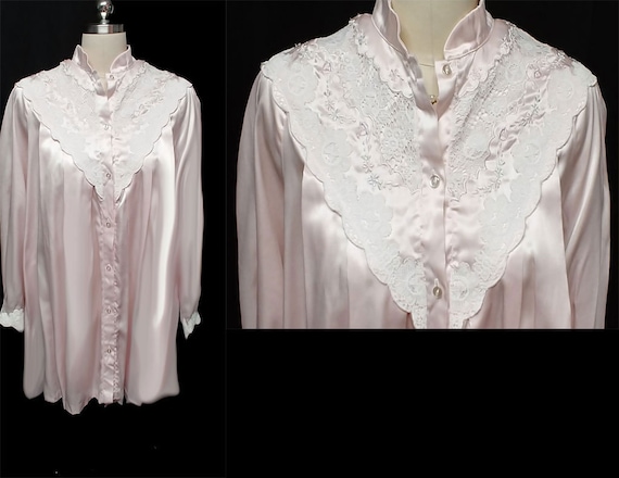 Vintage Sara Beth Poet's Shirt Nightgown Pink nig… - image 1