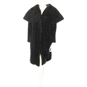 Vintage Lilli Diamond Velvety Clutch Evening Coat Huge Shawl Collar
