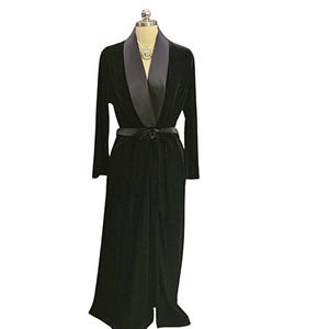 Womens Long Robe Black Velour - Etsy