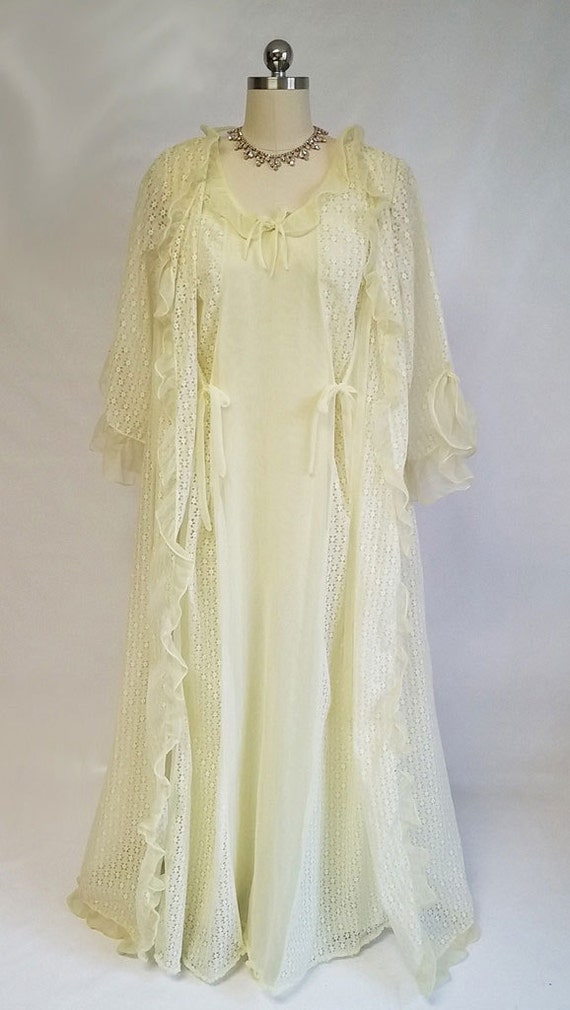 Vintage Swissette Originals Peignoir & Nightgown … - image 2