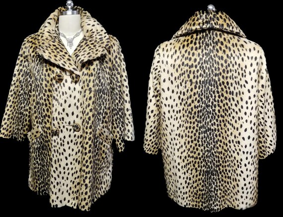 Vintage Faux Fur Leopard Coat Stroller coat vintag