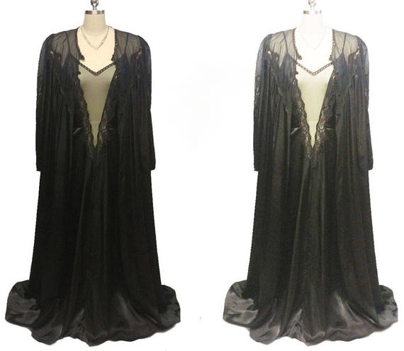 Vintage Intime of California Heavy Black Satin Lac