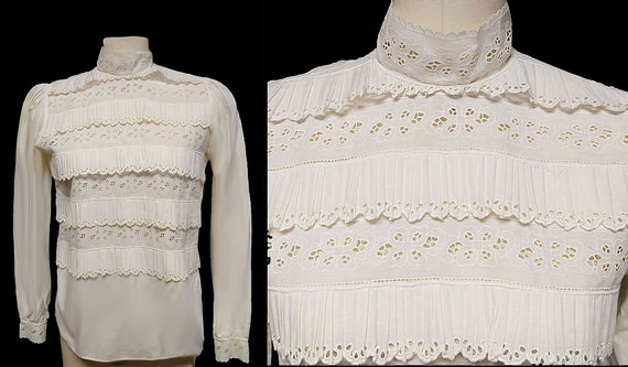 Vintage Foreign Made German Ivory Ruffled Eyelet B