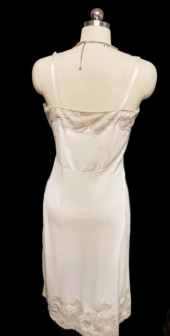 Vintage Van Raalte Satin Suavette Slip Ivory desi… - image 5