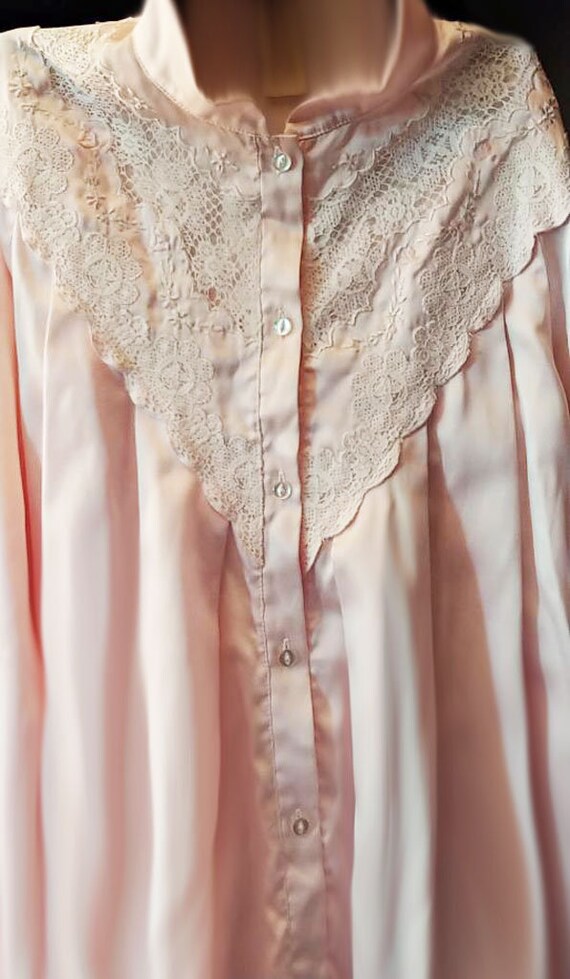Vintage Sara Beth Poet's Shirt Nightgown Pink nig… - image 3