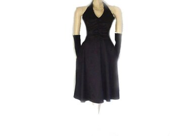 bcbg ruched halter dress 1990s BCBG Maxazria Ruched Halter Dress