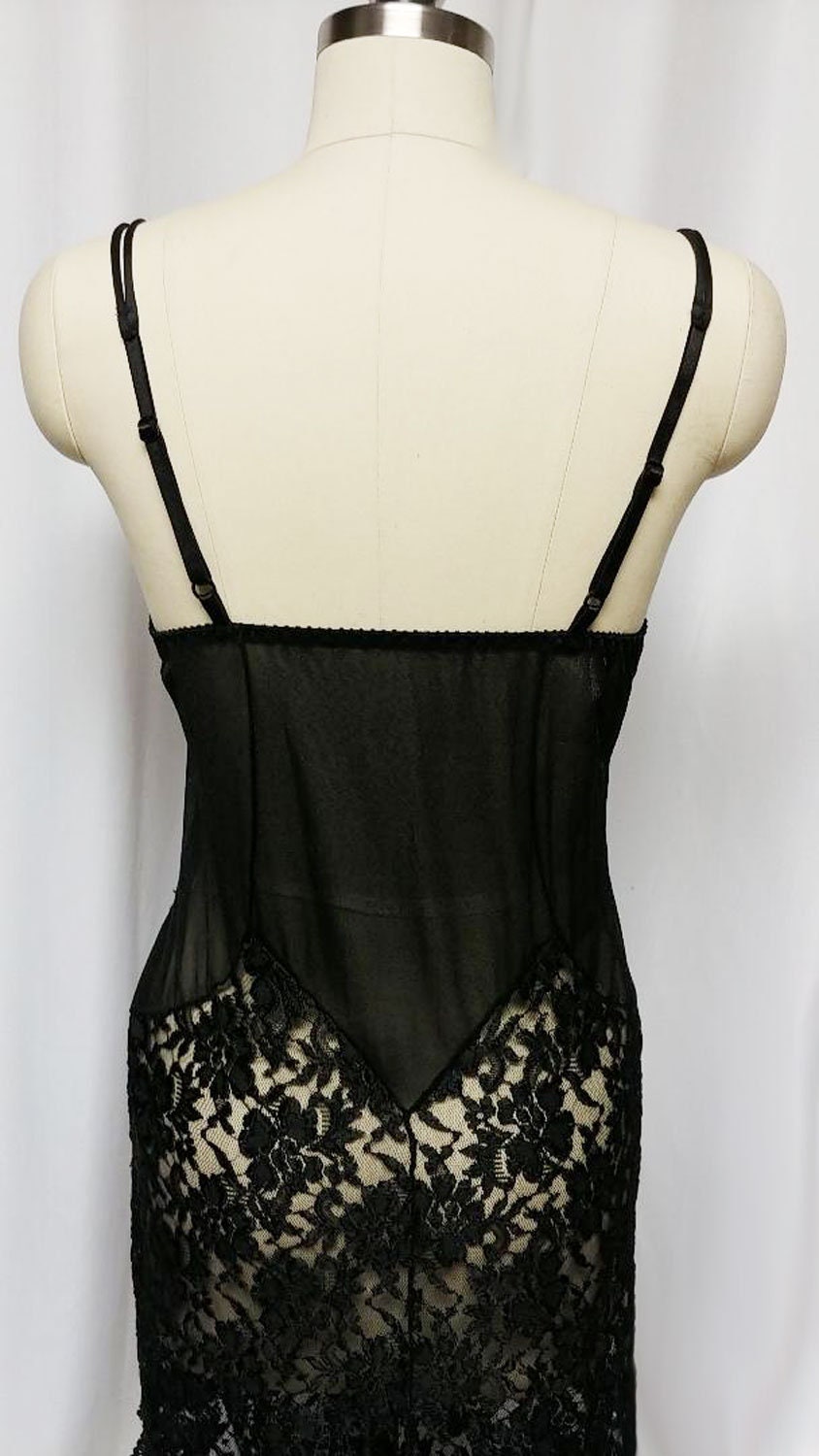 Vintage Lily of France by Delores Spandex & Black Lace Nightgown Built Bra  Glamour Girl Nightgown Black -  Hong Kong