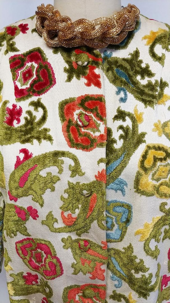 Vintage Adelaars Aristocrat Tapestry Cut Velvet F… - image 3