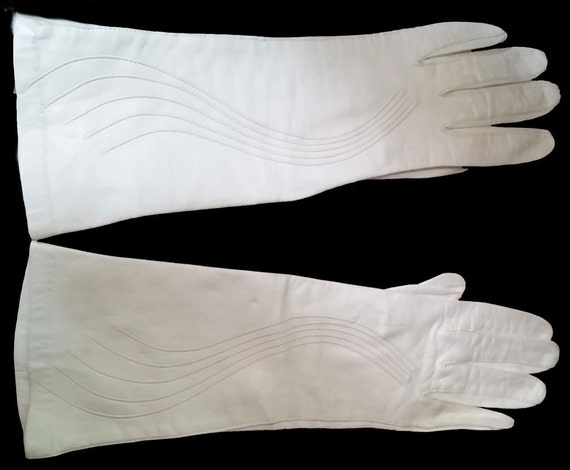 Glamorous Vintage Long Leather Swirl Gloves design