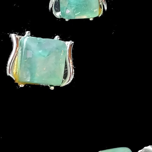 Vintage Sparkling Coro Sea Green Confetti Necklace and Earrings Set vintage lucite necklace shops vintage thermoset earrings
