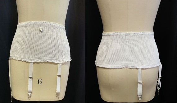 Vintage Mesh Girdle W Metal Garters & Rubber Tips Large Vintage