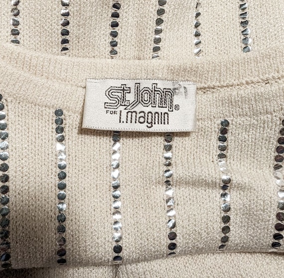 Vintage St. John for I Magnin Cream Evenings Dres… - image 6