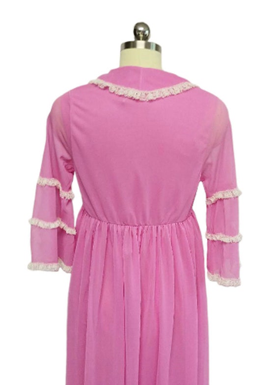 Vintage Lace Peignoir Nightgown Set Summer Orchid - image 6