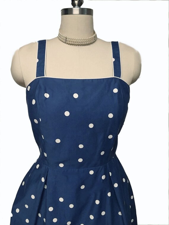 Vintage R and K Originals Navy and White Dot Sun … - image 3