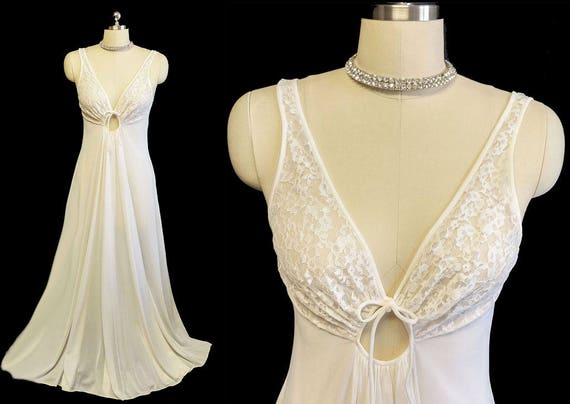 Vintage Olga Rare Style Lace Grand Sweep Nightgown