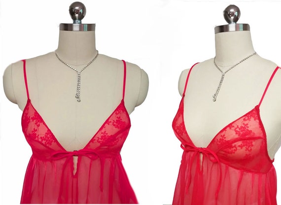 Vintage Sheer Fredericks of Hollywood Sheer Night… - image 5