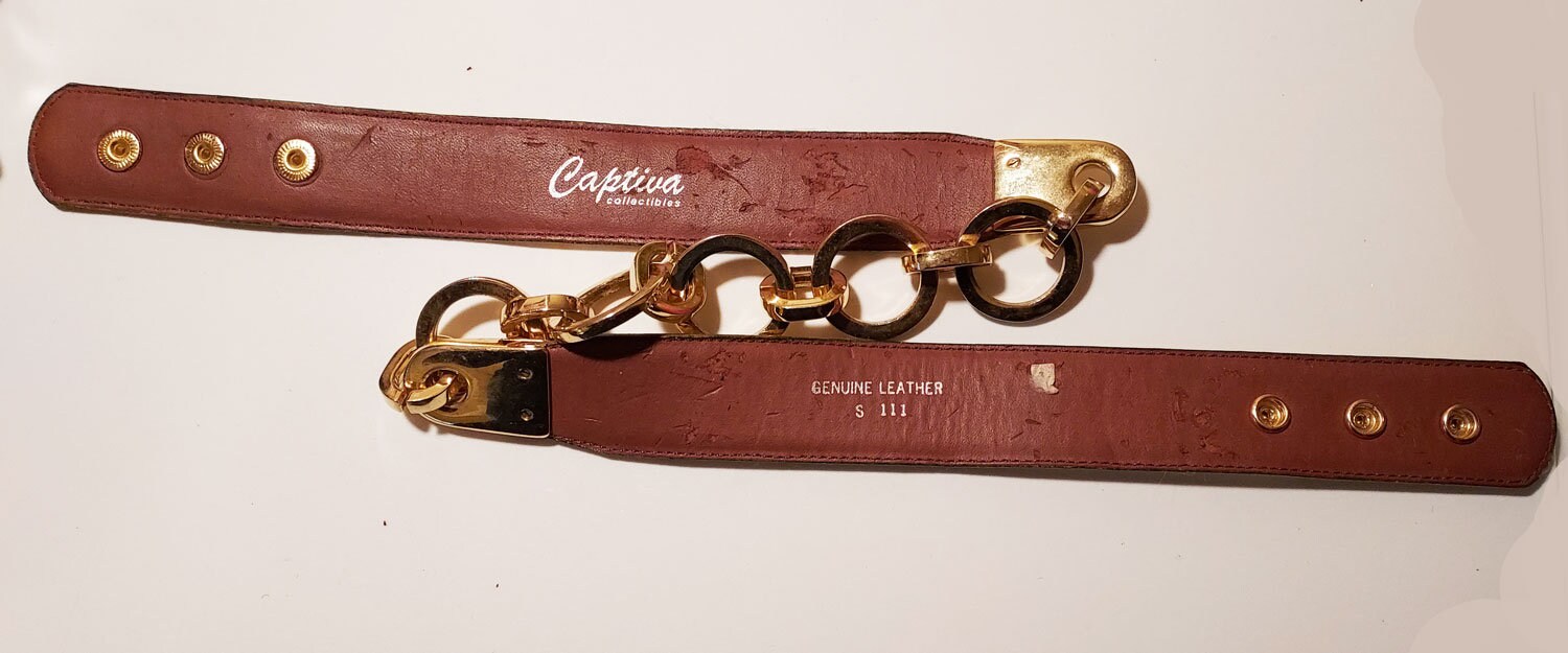 Vintage Captiva Collectible Gold Leather and Gold Metal 